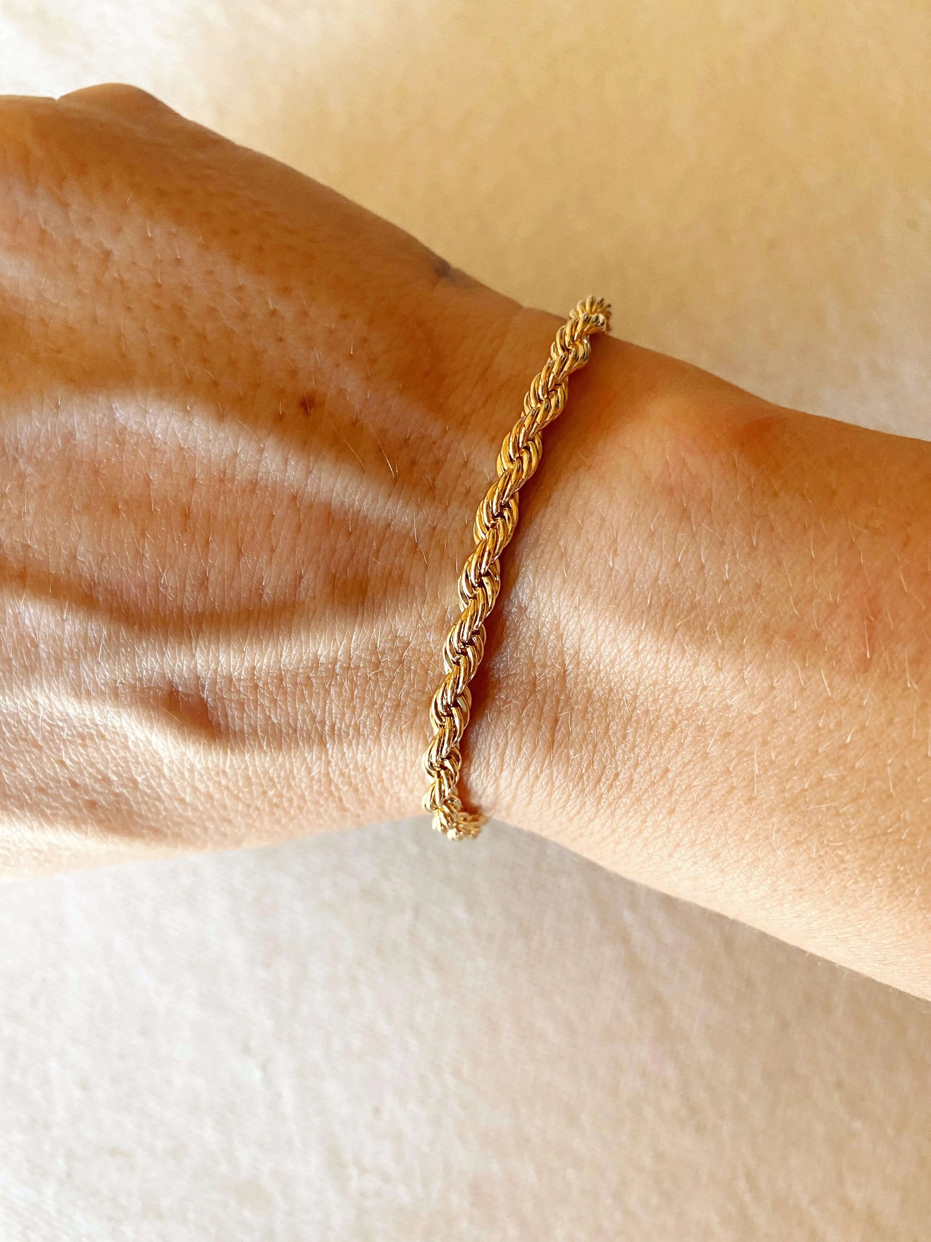 18k Gold Filled 4mm Rope Bracelet