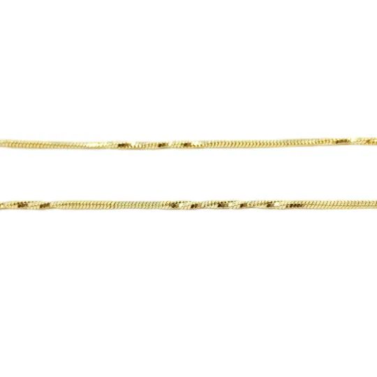 18k Gold Filled Interspersed Twisted Box Chain 1.0mm