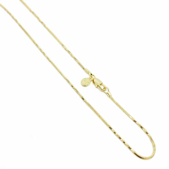 18k Gold Filled Interspersed Twisted Box Chain 1.0mm