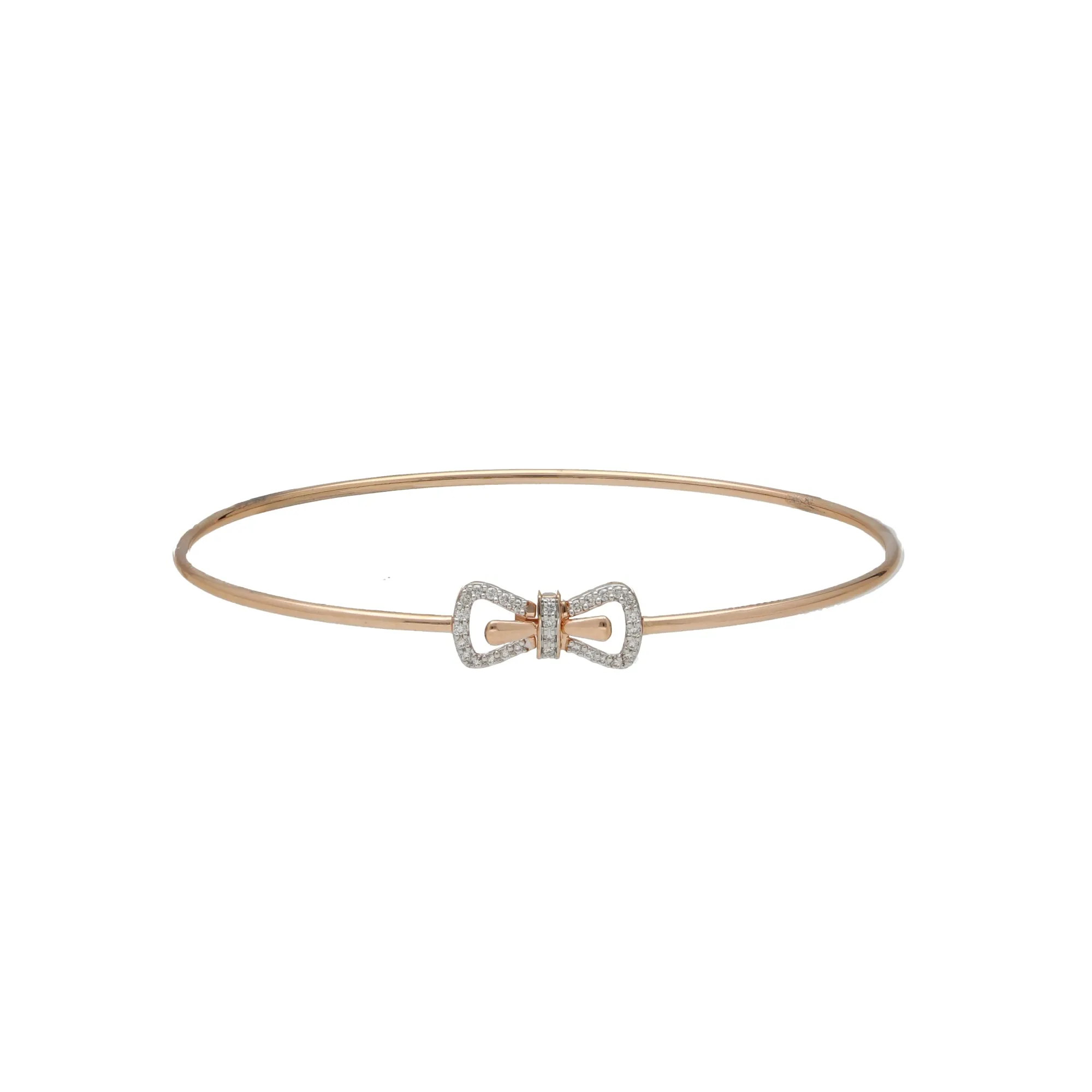 18K Rose Gold & 0.12 Carat Diamond Bangle (3.4gm)