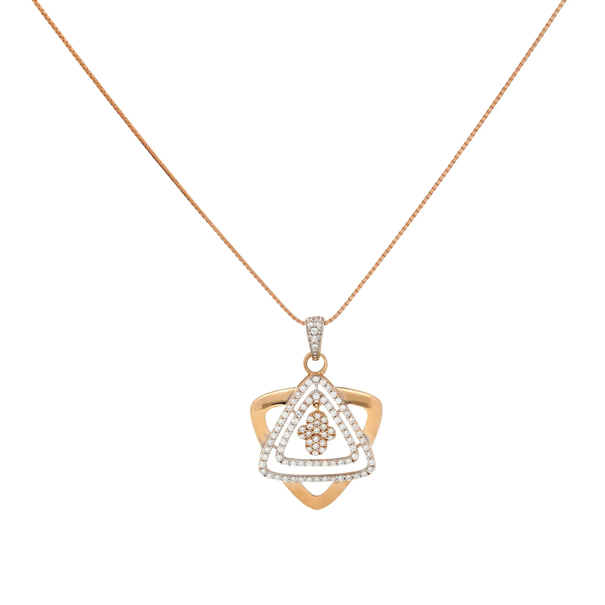 18K Rose Gold & CZ Necklace Set (9.3gm)