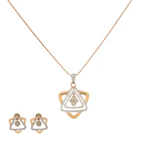 18K Rose Gold & CZ Necklace Set (9.3gm)