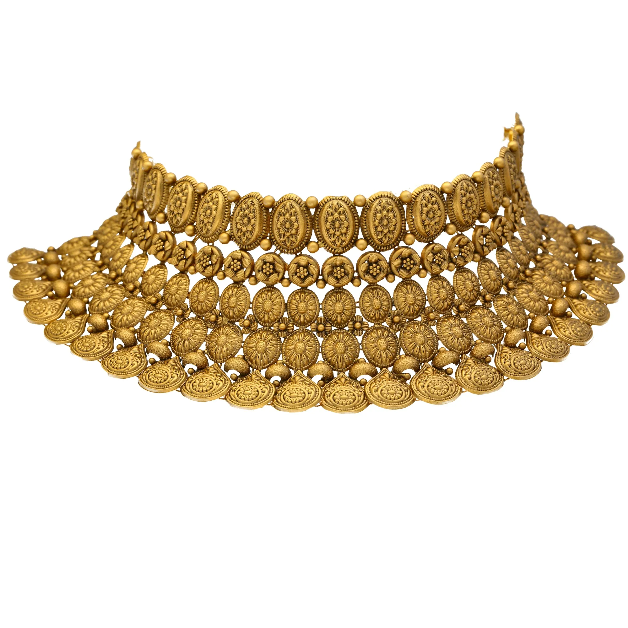 22K Yellow Gold Choker Necklace Set (98gm)