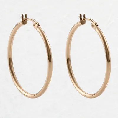 30mm Gold Creole Valentano Hoop Earrings