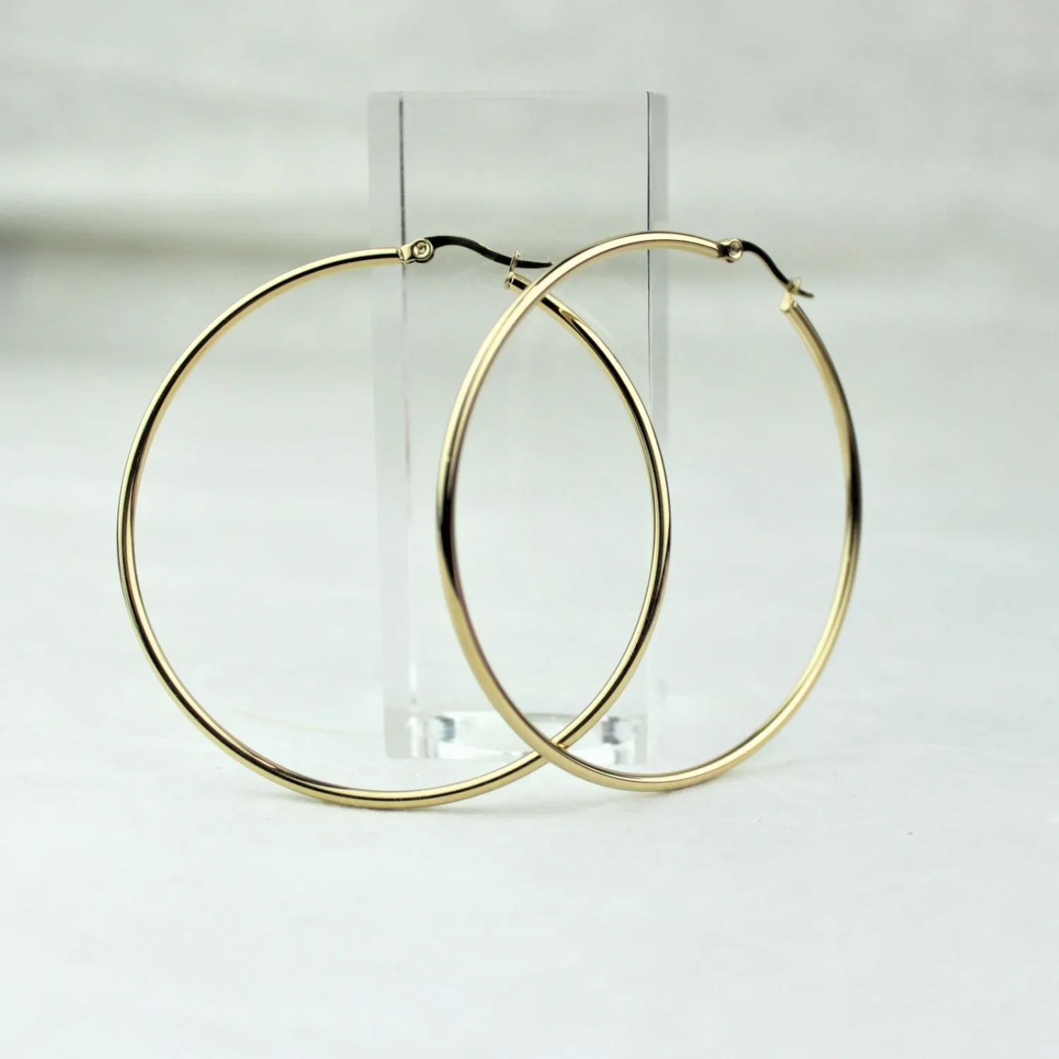 50mm Gold Creole Valentano Hoop Earrings