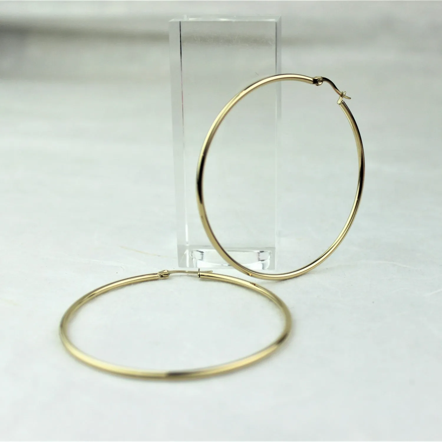 50mm Gold Creole Valentano Hoop Earrings