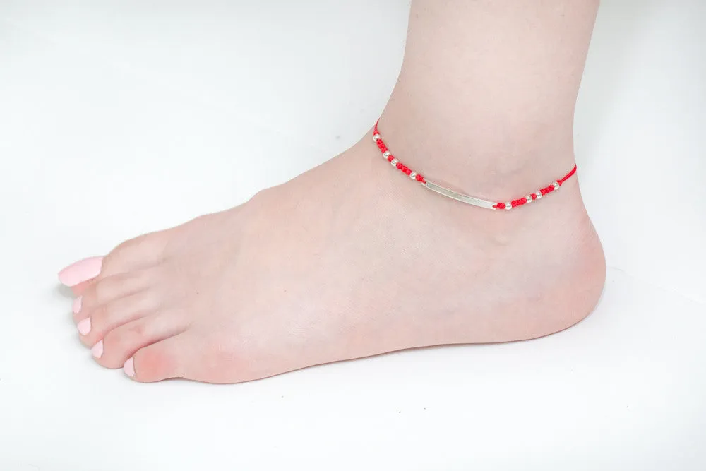 925 simple ball knot anklet-au