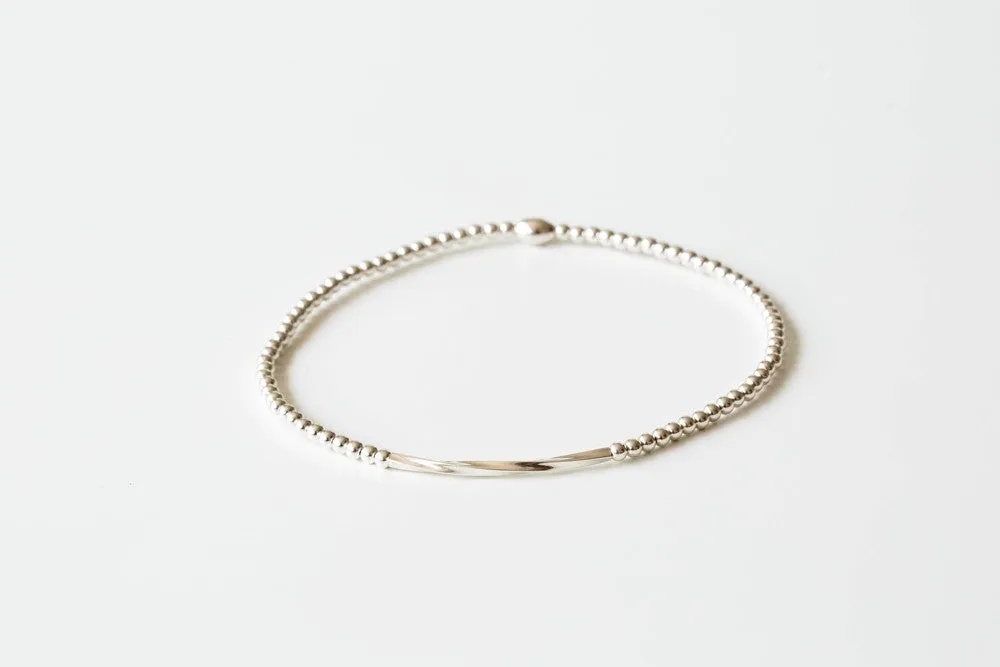 925 twist round line anklet-a