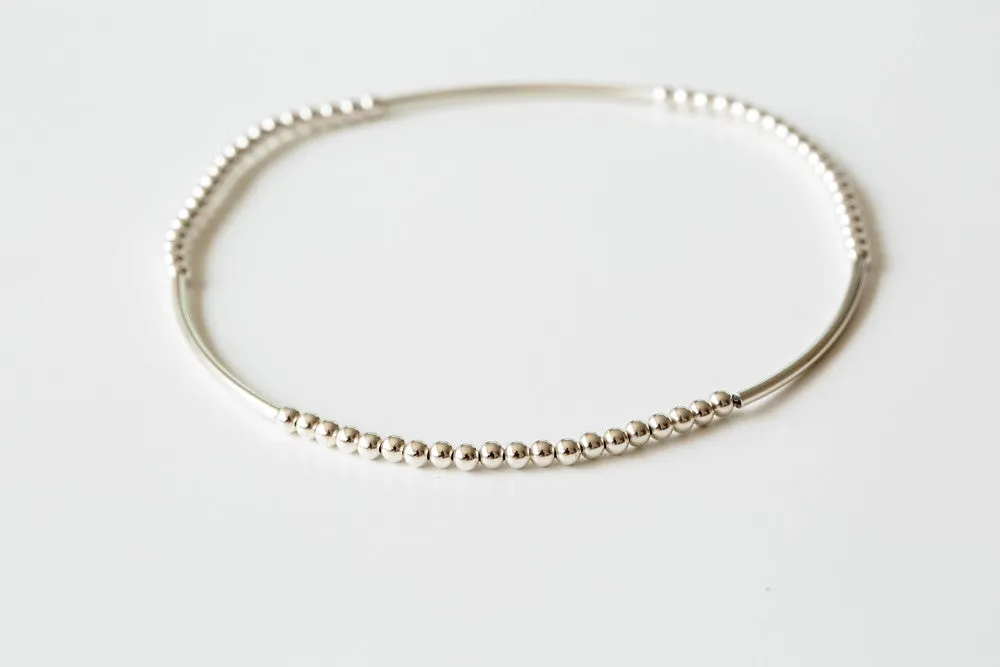 925 twist round line anklet-a