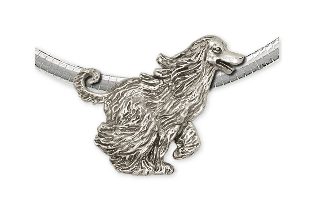 Afghan Hound Pendant Jewelry Sterling Silver Handmade Dog Pendant AF3-CS