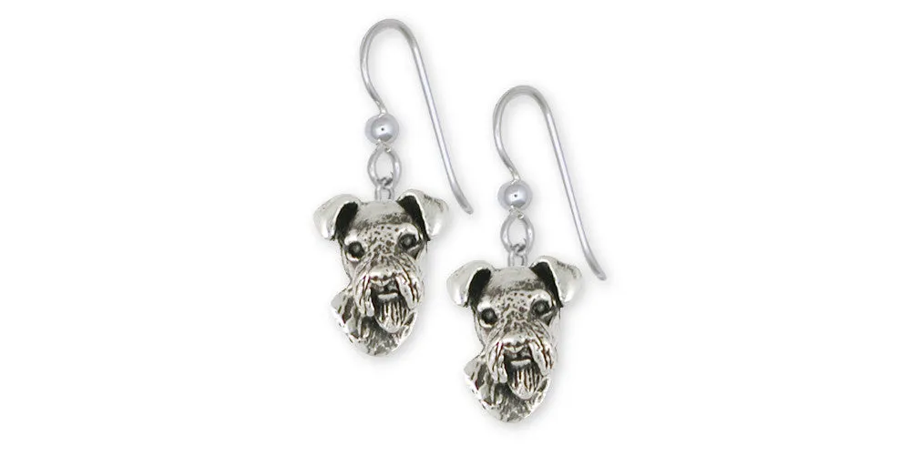 Airedale Terrier Earrings Jewelry Sterling Silver Handmade Dog Earrings AR16-E