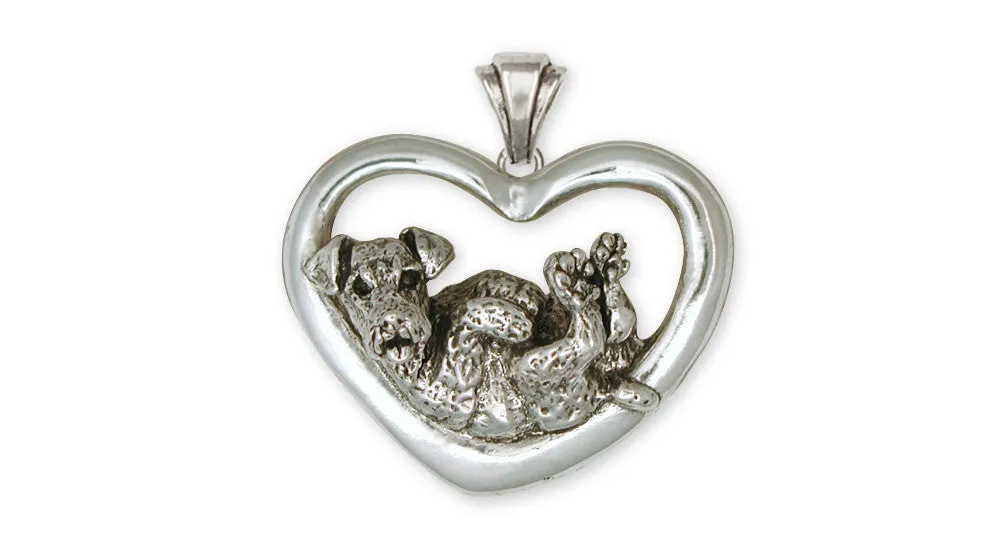 Airedale Terrier Pendant Jewelry Sterling Silver Handmade Dog Pendant AR3-P