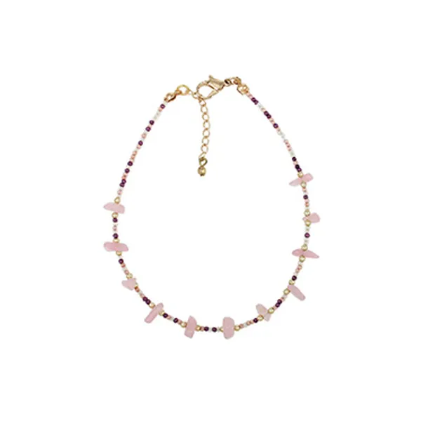 Anklet - Seed Beed Rose Quartz