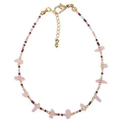 Anklet - Seed Beed Rose Quartz