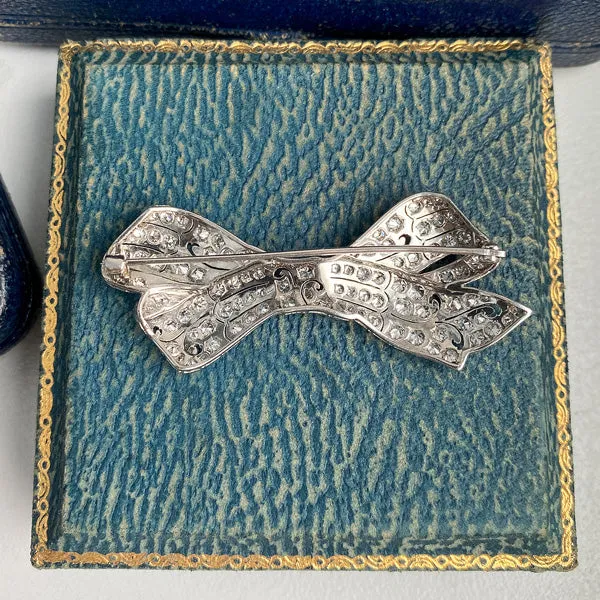 Art Deco Diamond Bow Pin