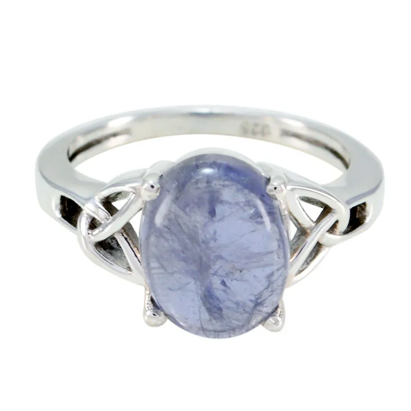 Attractive Gemstones Iolite Solid Silver Rings Laser Cut Jewelry