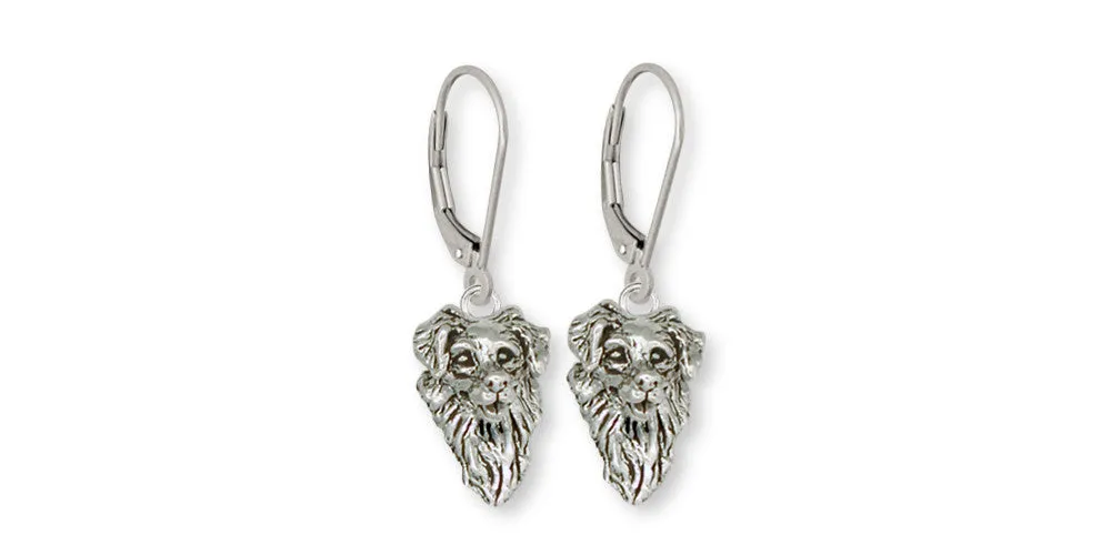 Australian Shepherd Earrings Jewelry Sterling Silver Handmade Dog Earrings D017H-KW