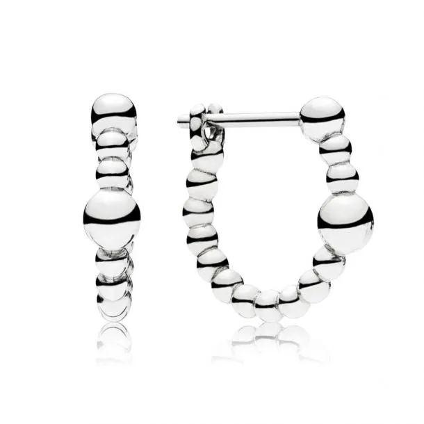 BALLS SILVER 925 HOOP EARRINGS