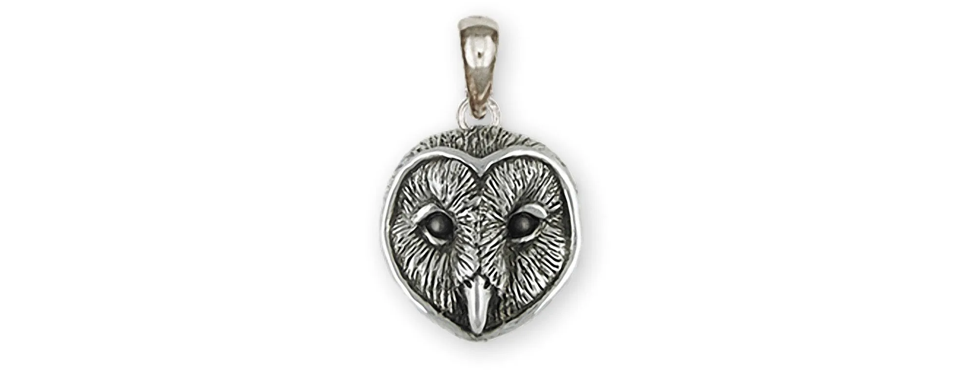 Barn Owl Jewelry Sterling Silver Handmade Barn Owl Pendant  OW23X-P