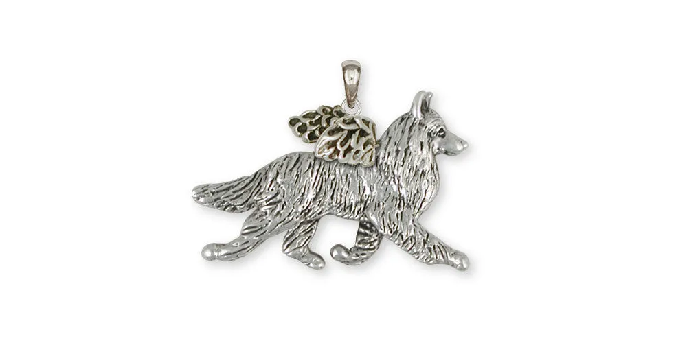 Belgian Tervuren Angel Jewelry Sterling Silver Pendant Belgian Tervuren Angel Charms And Belgian Tervuren Angel Jewelry BV1-AP