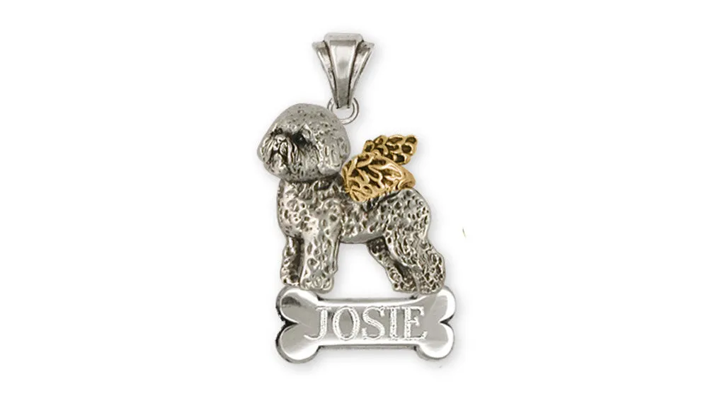 Bichon Frise Angel Pendant Jewelry Gold Vermeil Handmade Dog Pendant BF14-ANPVM