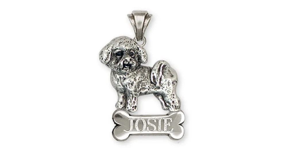 Bichon Frise Pendant Jewelry Sterling Silver Handmade Dog Pendant BF3-NP