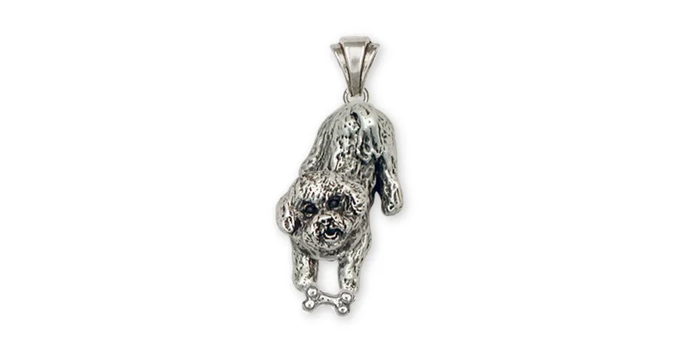 Bichon Frise Pendant Jewelry Sterling Silver Handmade Dog Pendant BF4-BNP