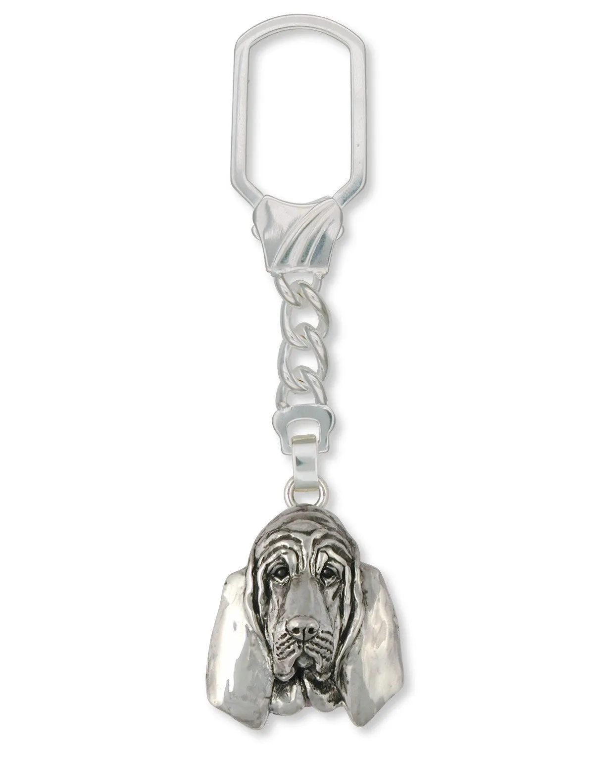 Bloodhound Key Ring Jewelry Sterling Silver Handmade Dog Key Ring BHD6-KRE