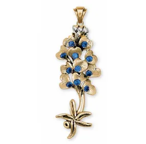 Bluebonnet Pendant Jewelry 14k Gold Handmade Texas Wildflower Pendant BB7-PG