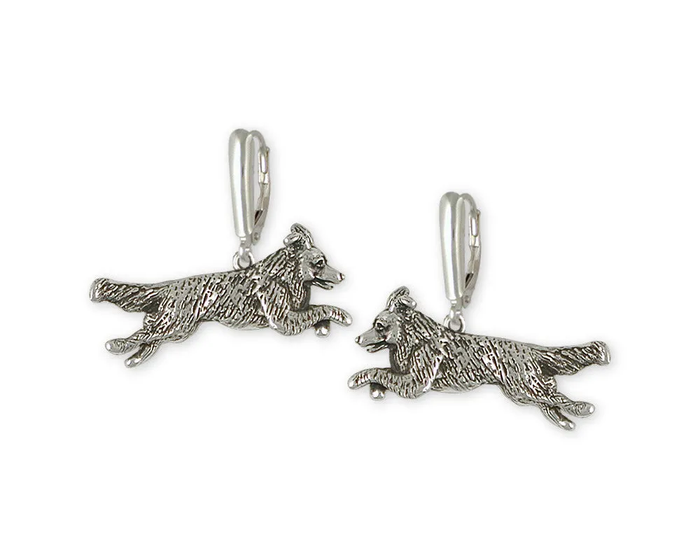 Border Collie Earrings Jewelry Sterling Silver Handmade Dog Earrings BDC4-E