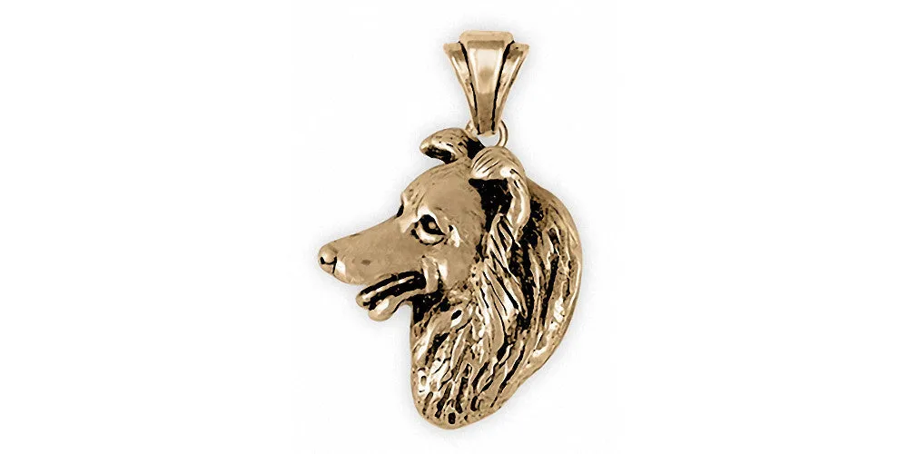 Border Collie Pendant Jewelry 14k Gold Handmade Dog Pendant BDC7-PG