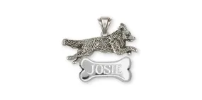 Border Collie Pendant Jewelry Sterling Silver Handmade Dog Pendant BDC4-NP