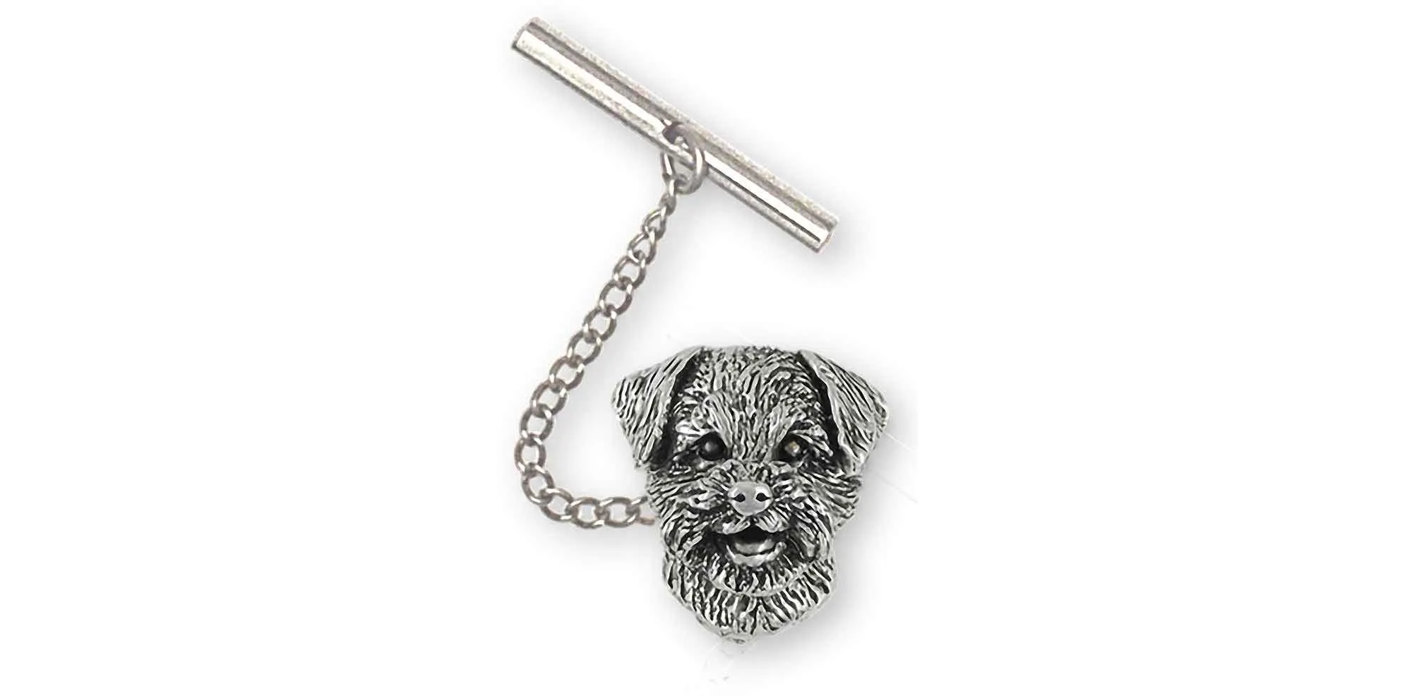 Border Terrier Jewelry Sterling Silver Handmade Border Terrier Tie Tack  BDT-TT