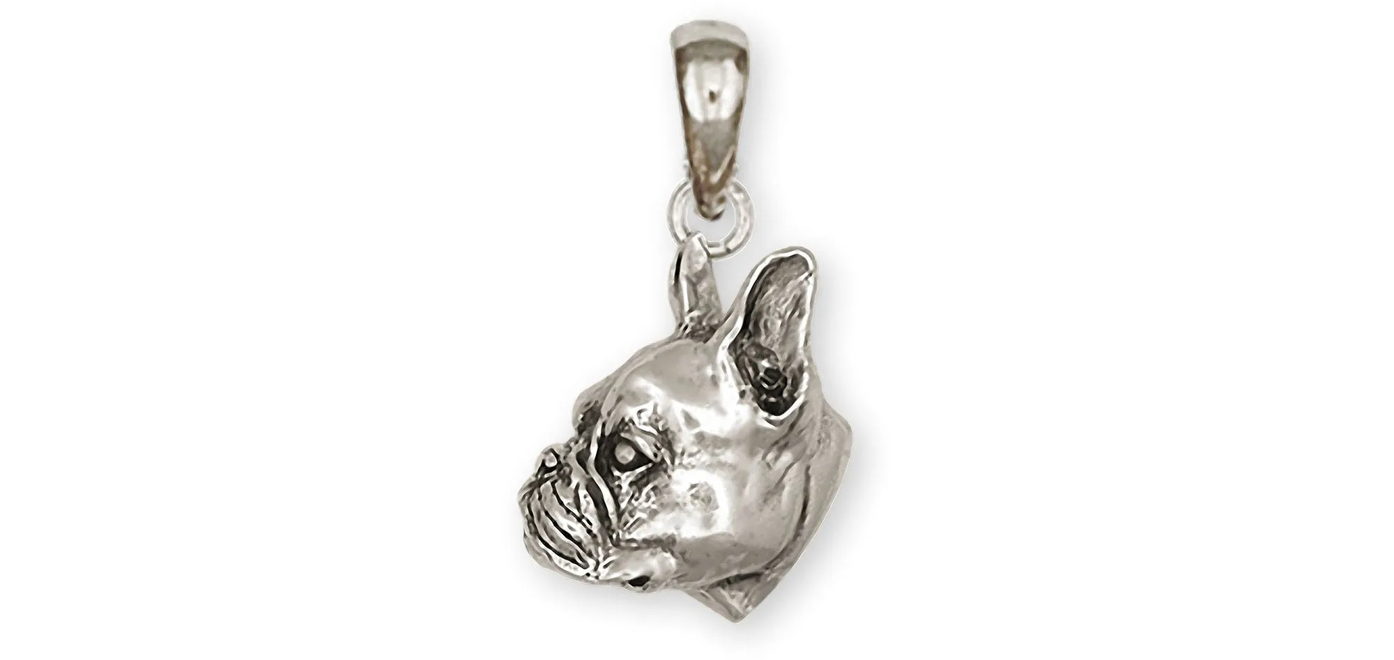 Boston Terrier Jewelry Sterling Silver Handmade Boston Terrier Pendant  BT152X-P