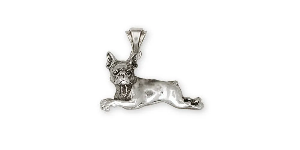 Boston Terrier Pendant Jewelry Sterling Silver Handmade Dog Pendant BO4-P