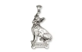 Boston Terrier Pendant Jewelry Sterling Silver Handmade Dog Pendant BT11-NP