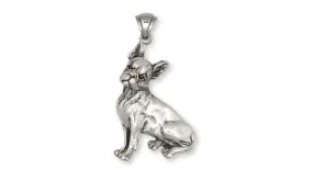 Boston Terrier Pendant Jewelry Sterling Silver Handmade Dog Pendant BT11-P