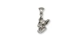 Boston Terrier Pendant Jewelry Sterling Silver Handmade Dog Pendant BT7-SP