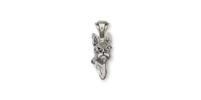 Boston Terrier Pendant Jewelry Sterling Silver Handmade Dog Pendant CH3-P