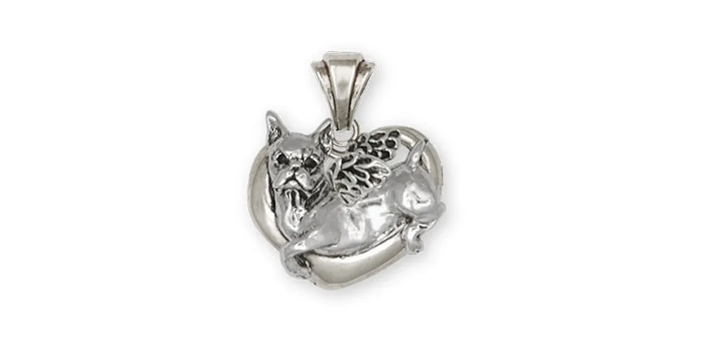 Boxer Angel Pendant Jewelry Sterling Silver Handmade Dog Pendant BX3-AP