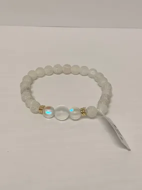 Bracelet - White Agate - Glow In The Dark