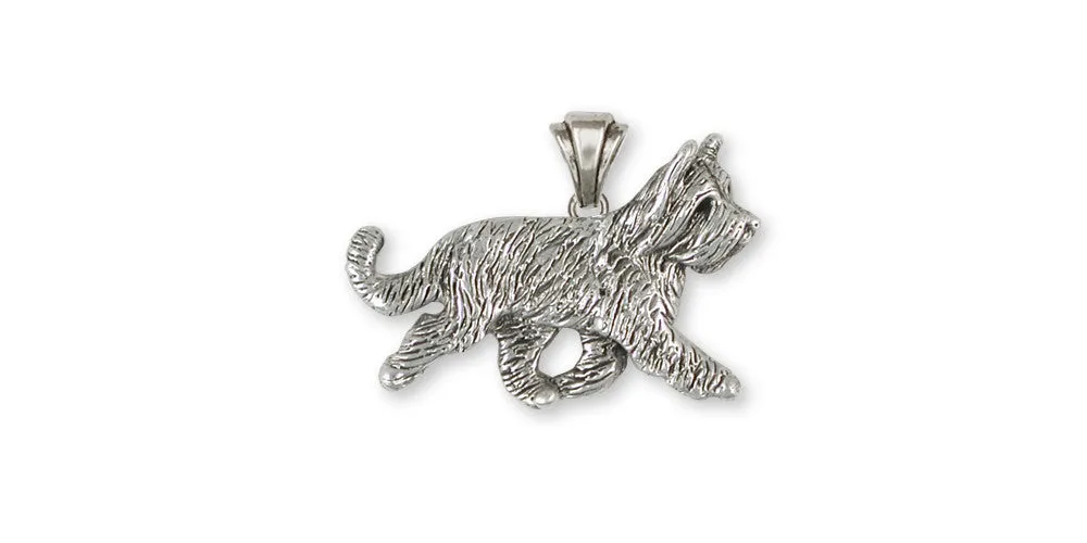 Briard Pendant Jewelry Sterling Silver Handmade Dog Pendant BRD2-P