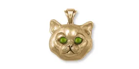 British Shorthair Pendant Jewelry Gold Vermeil Handmade Cat Pendant BRS11-PVM