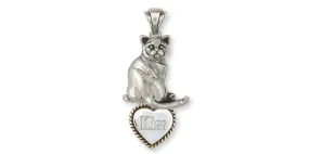 British Shorthair Pendant Jewelry Sterling Silver Handmade Cat Pendant BRS4-TP