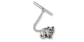 British Shorthair Tie Tack Jewelry Sterling Silver Handmade Cat Tie Tack BRS5-TT