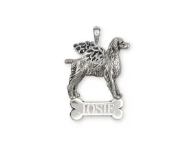 Brittany Angel Personalized Pendant Handmade Sterling Silver Dog Jewelry BR7-ANP