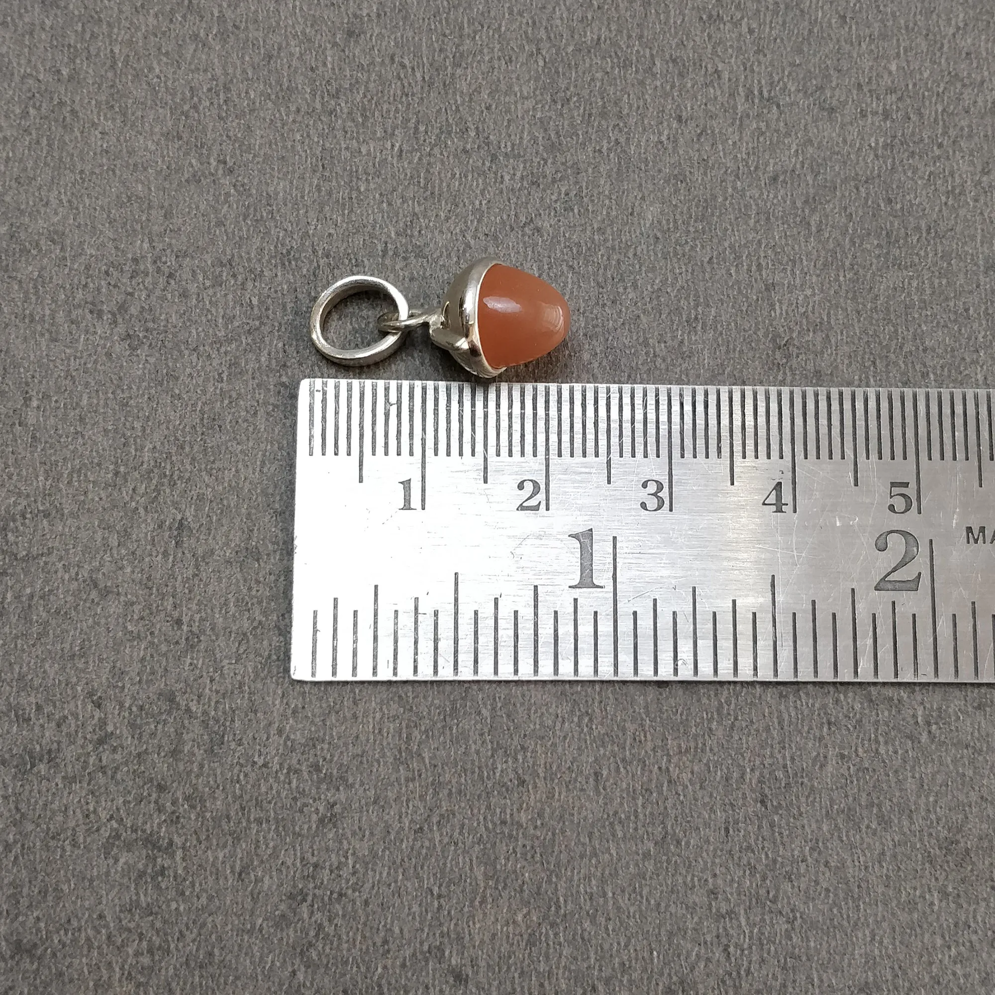 Brown Moonstone 925 Sterling Silver Pendant : 2.15gms(Approx) Fashion Mini Size Bullet Pendant With Normal Loop 0.80" Gift For Her