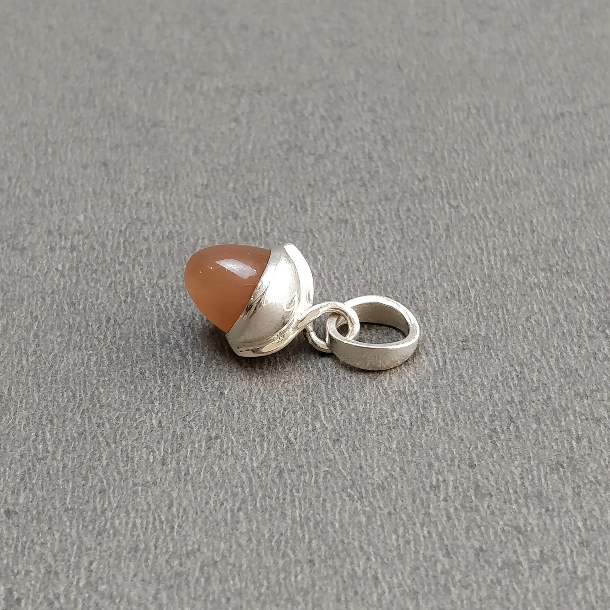 Brown Moonstone 925 Sterling Silver Pendant : 2.15gms(Approx) Fashion Mini Size Bullet Pendant With Normal Loop 0.80" Gift For Her