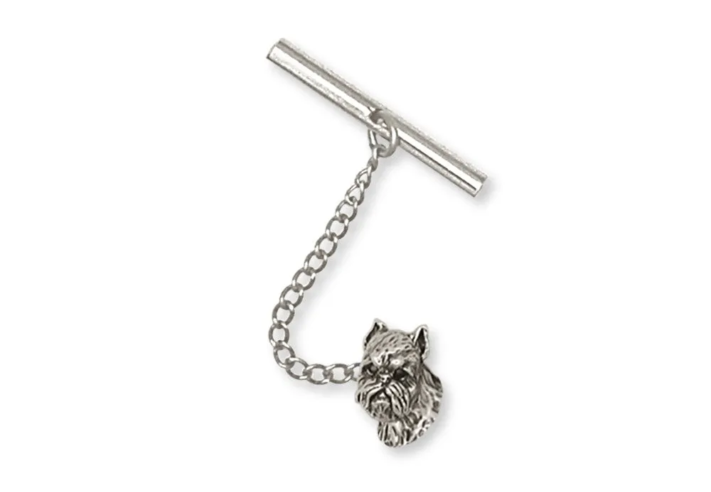 Brussels Griffon Tie Tack Handmade Sterling Silver Dog Jewelry GF7-TT