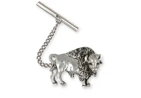 Buffalo Tie Tack Jewelry Sterling Silver Handmade Bison Tie Tack BUF6-TT